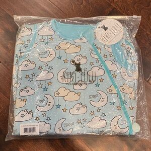 Kiki + Lulu Bamboo Sky Blue Sleep Sack with Moon and Cloud Design 18-36m NWT